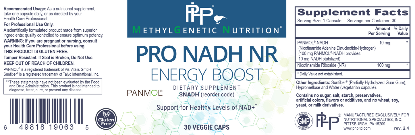 Pro NADH with NR 30 vegcaps