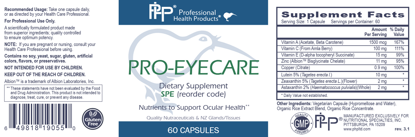 Pro Eyecare 60 caps