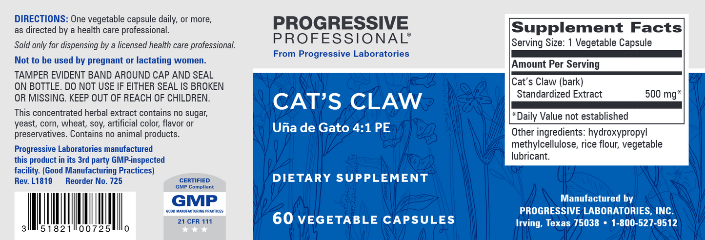 Cat's Claw 500 mg 60 vegcaps