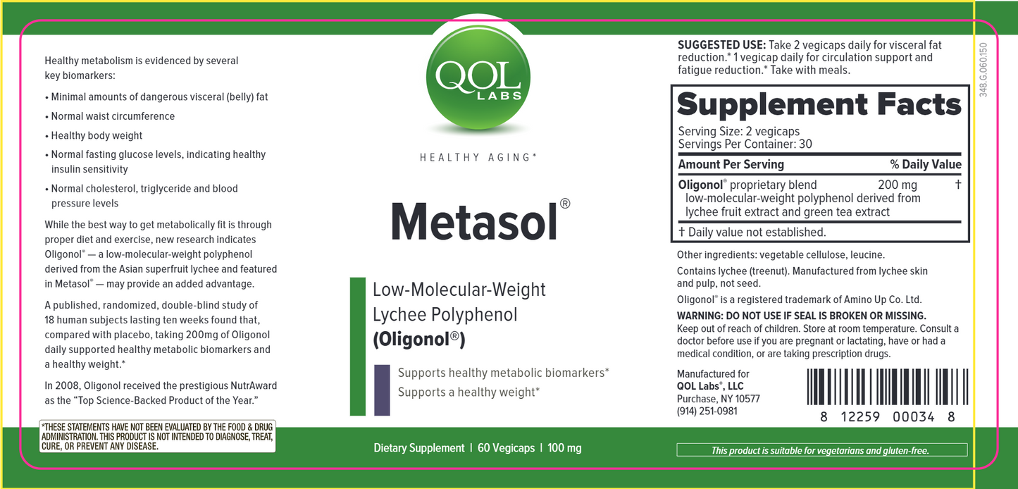 Metasol 100 mg 60 Vegicaps