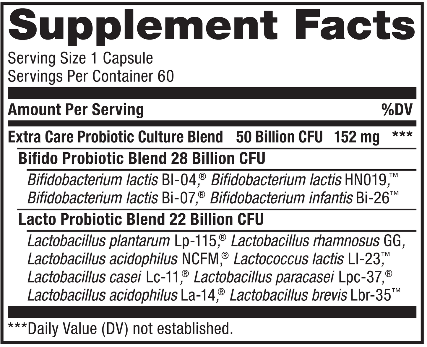 Ultimate Flora Extra Care 50B 60 vegcaps