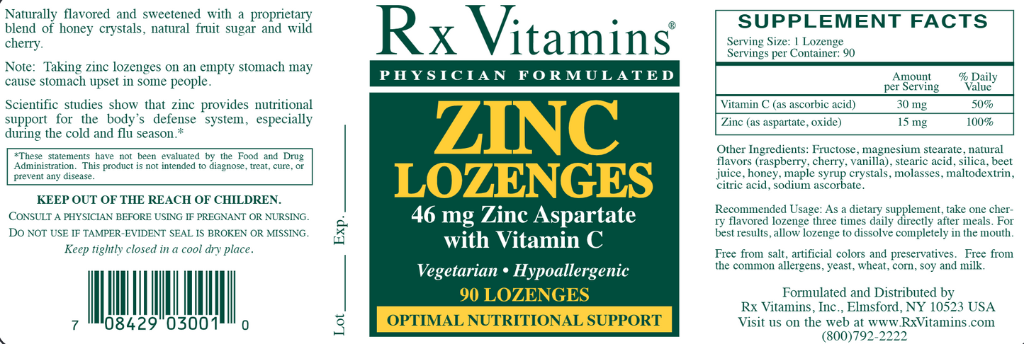 Zinc Lozenges 15 mg 90 loz