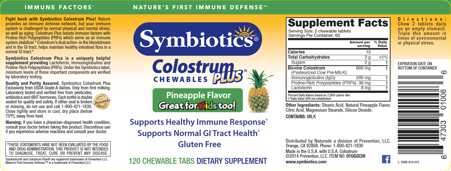 Colostrum Chewables Pineapple 120 chew