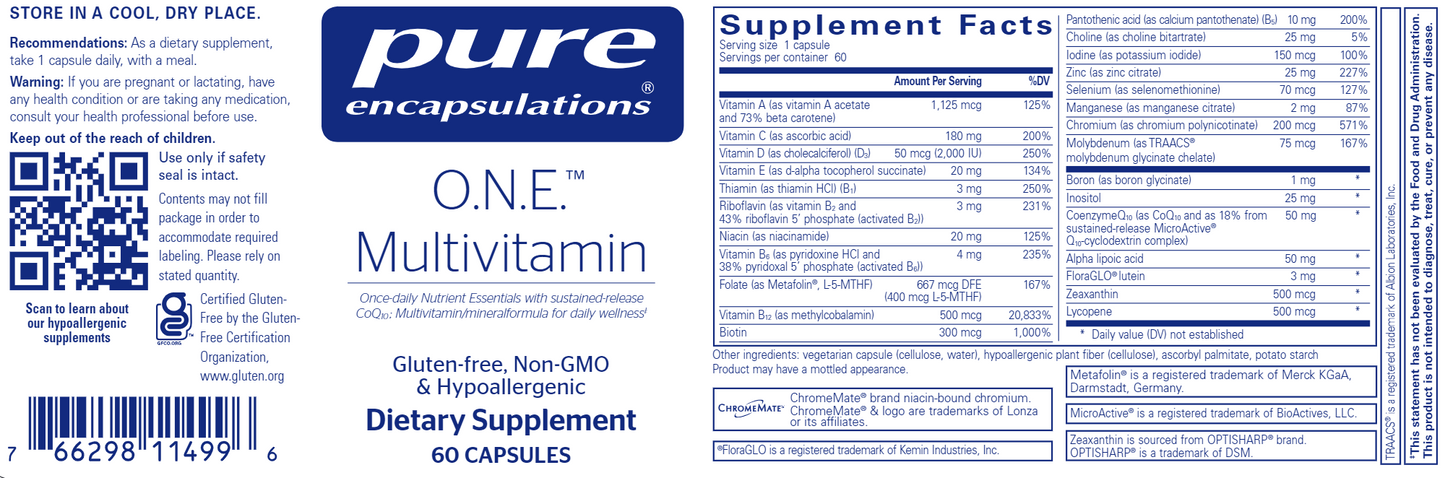 O.N.E. Multivitamin 60 caps