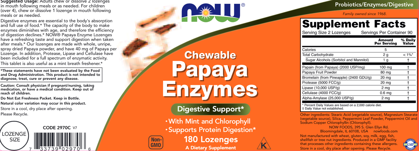 Papaya Enzymes 180 loz