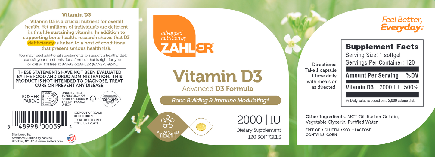 Vitamin D3 2000 IU 120 softgels