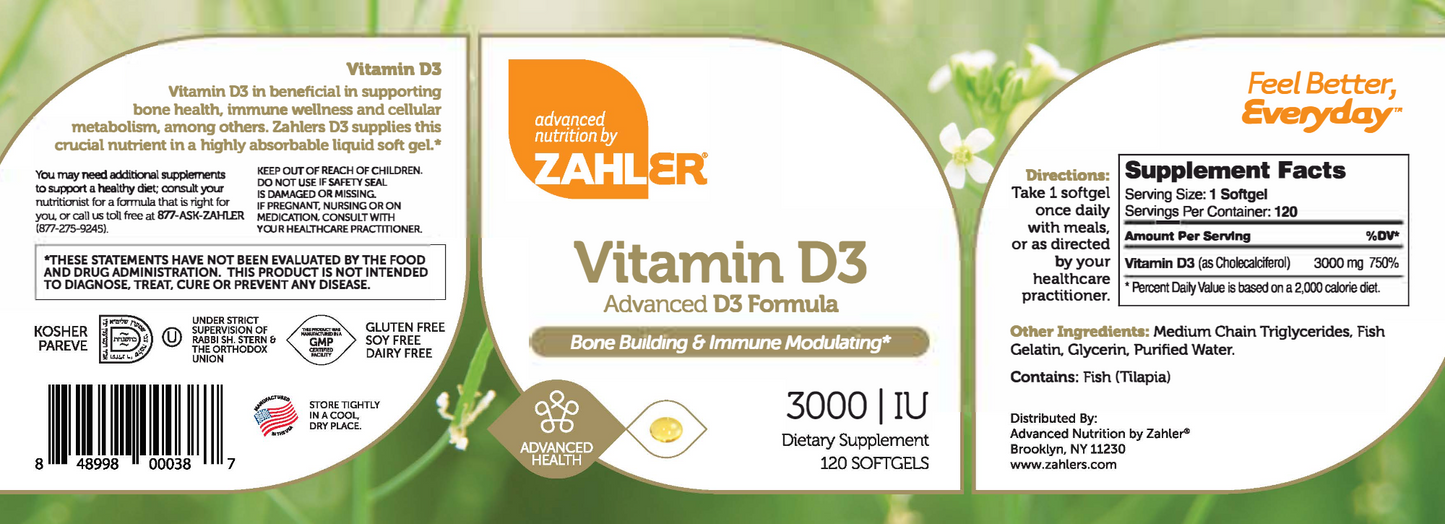 Vitamin D3 3000 IU 120 softgels