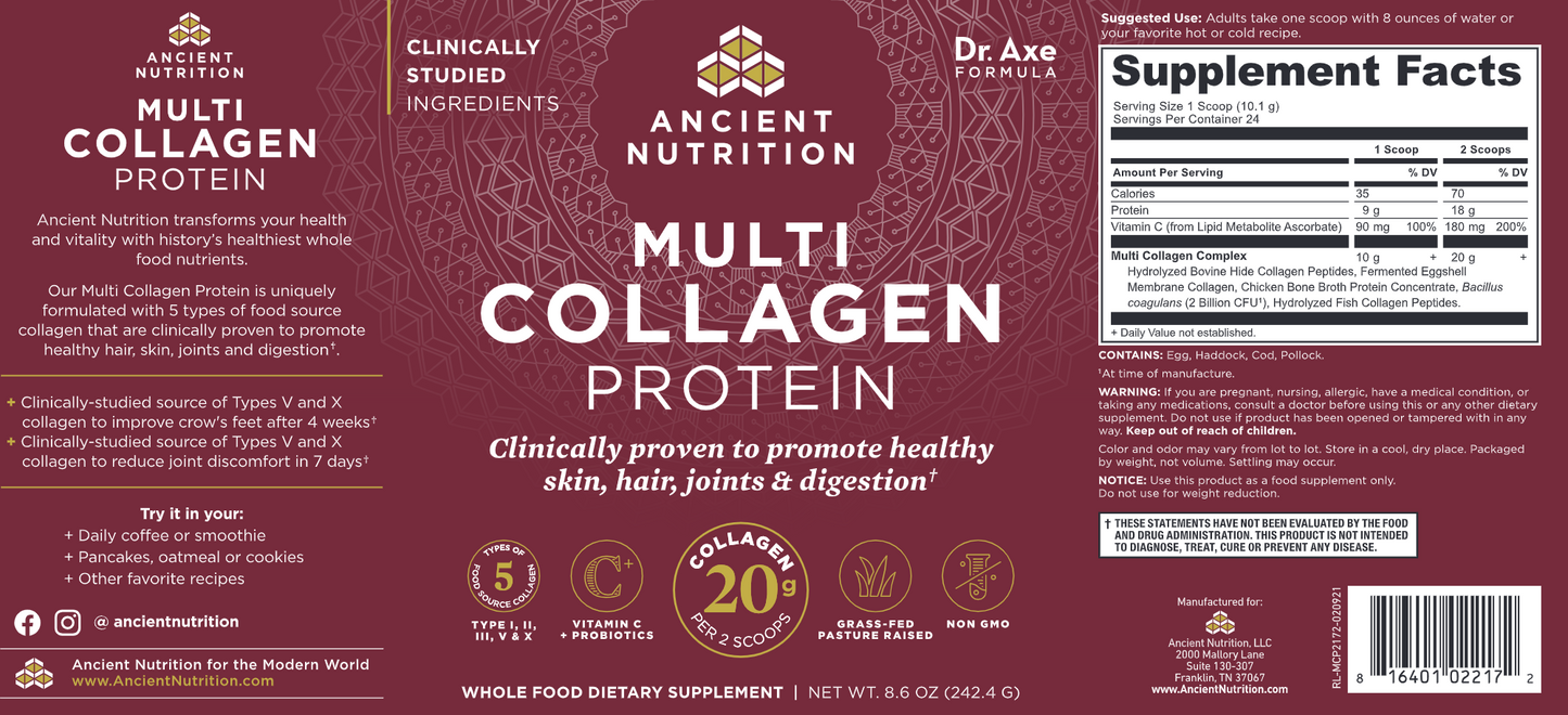 Multi Collagen Protein Powder 24 Srv