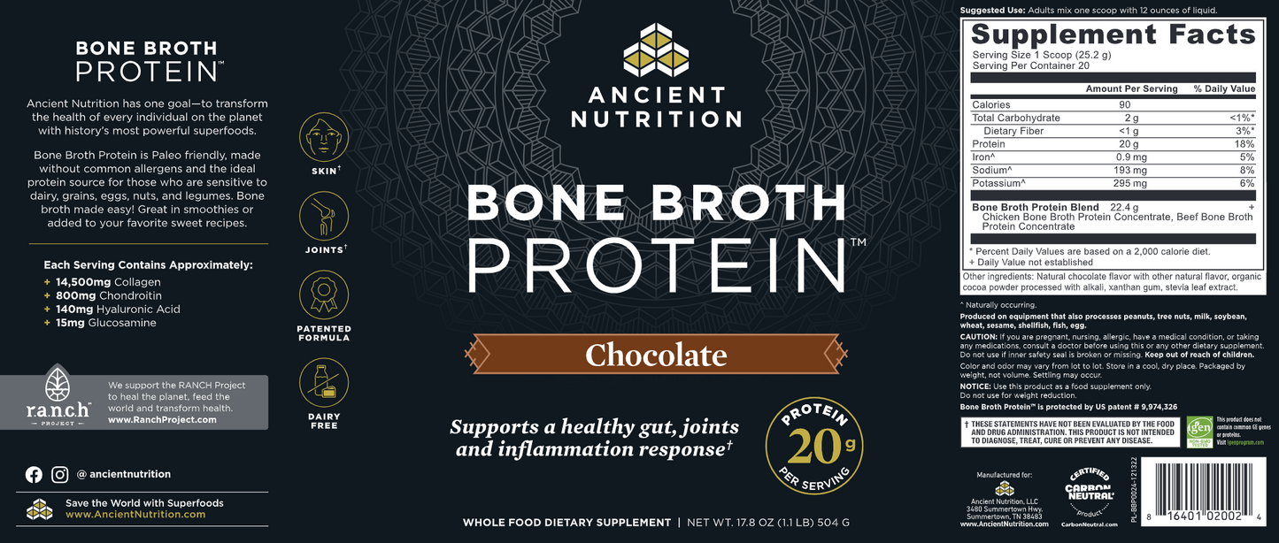 Bone Broth Protein Chocolate 20 serv