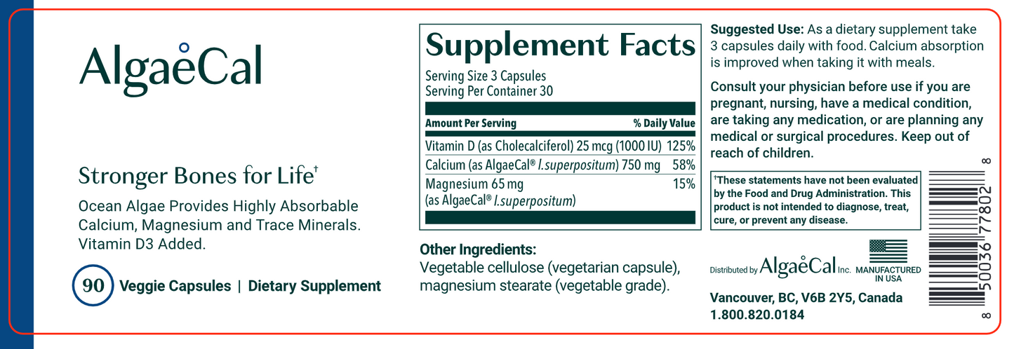 AlgaeCal 90 vegcaps