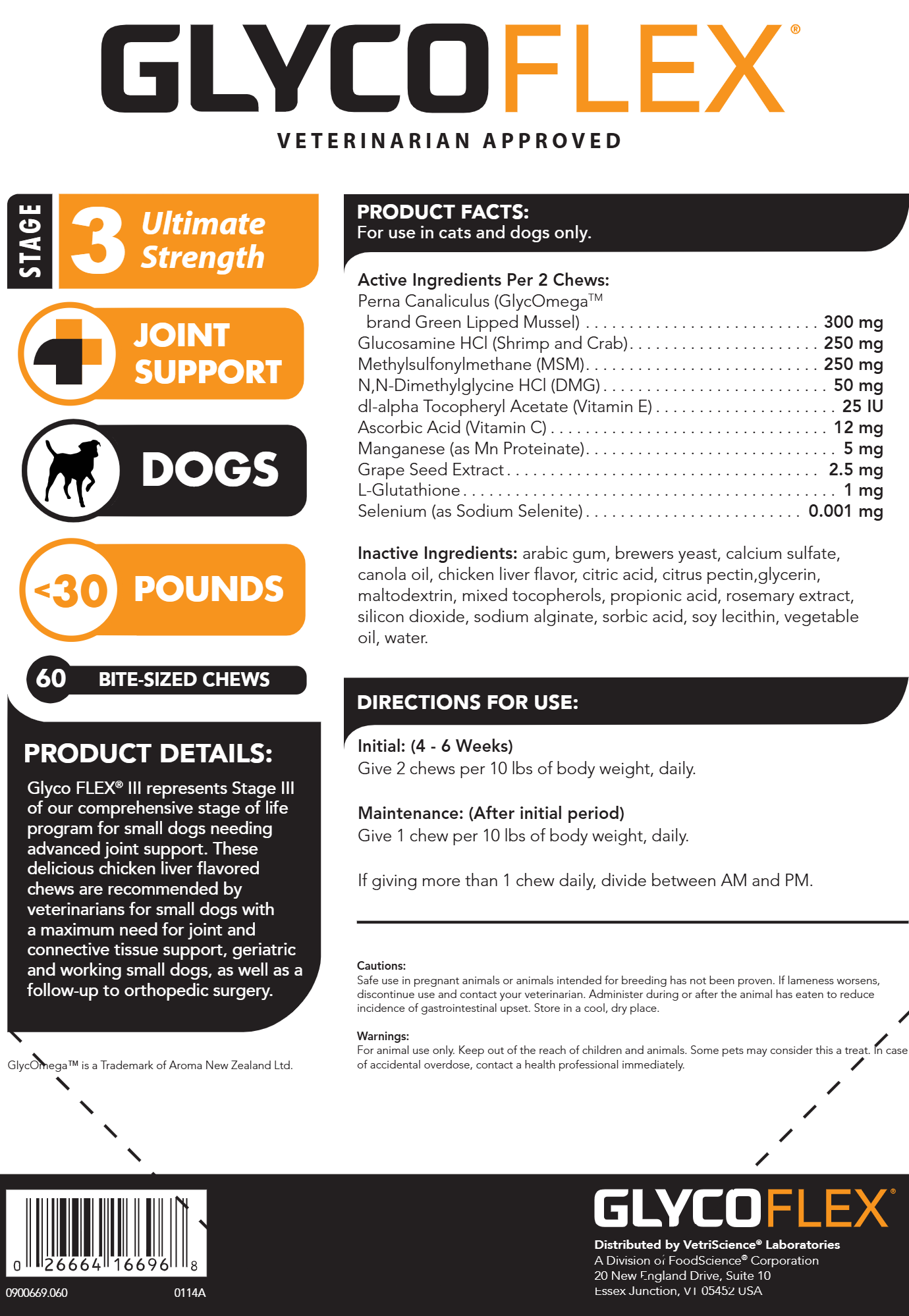 Glyco-Flex III Small Dog 60 chews