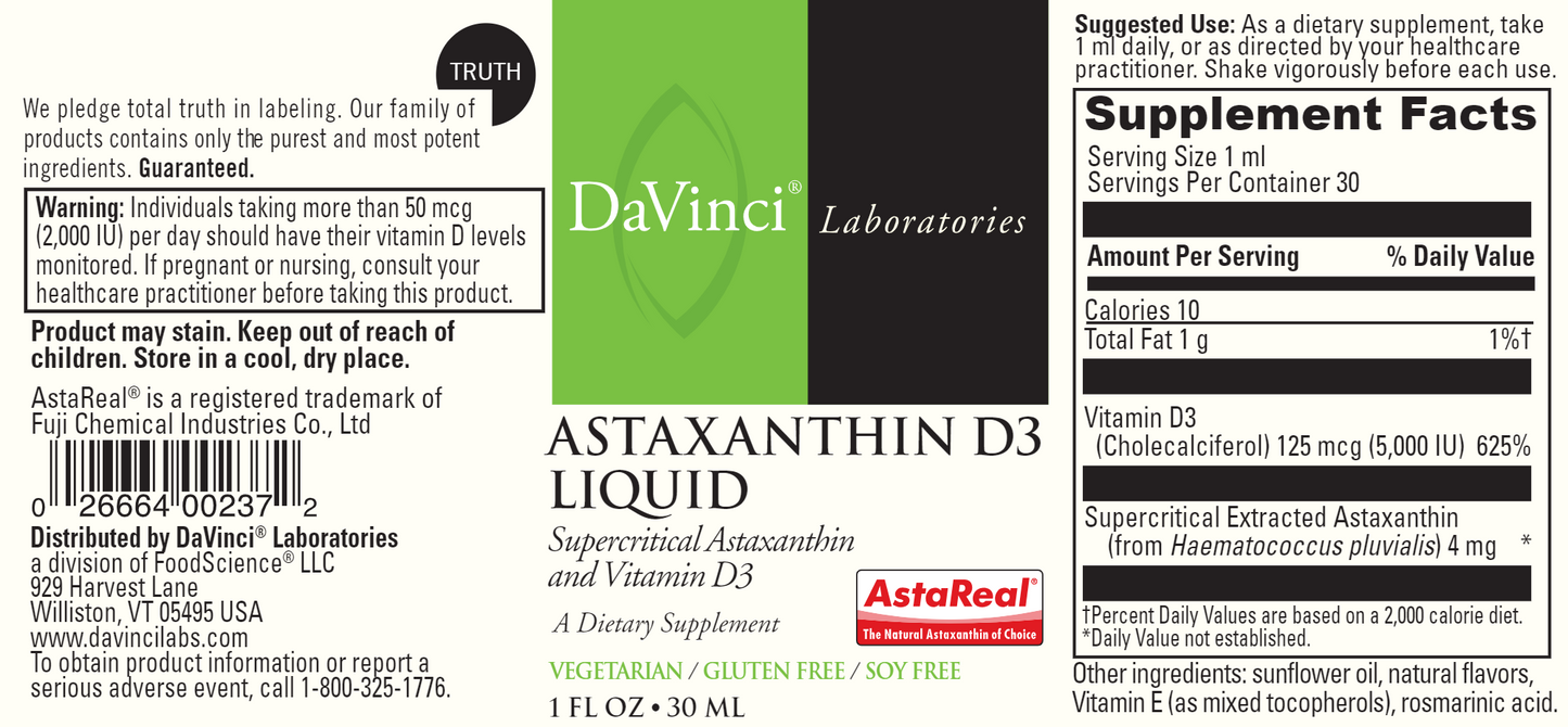 Astaxanthin D3 Liquid 1 oz