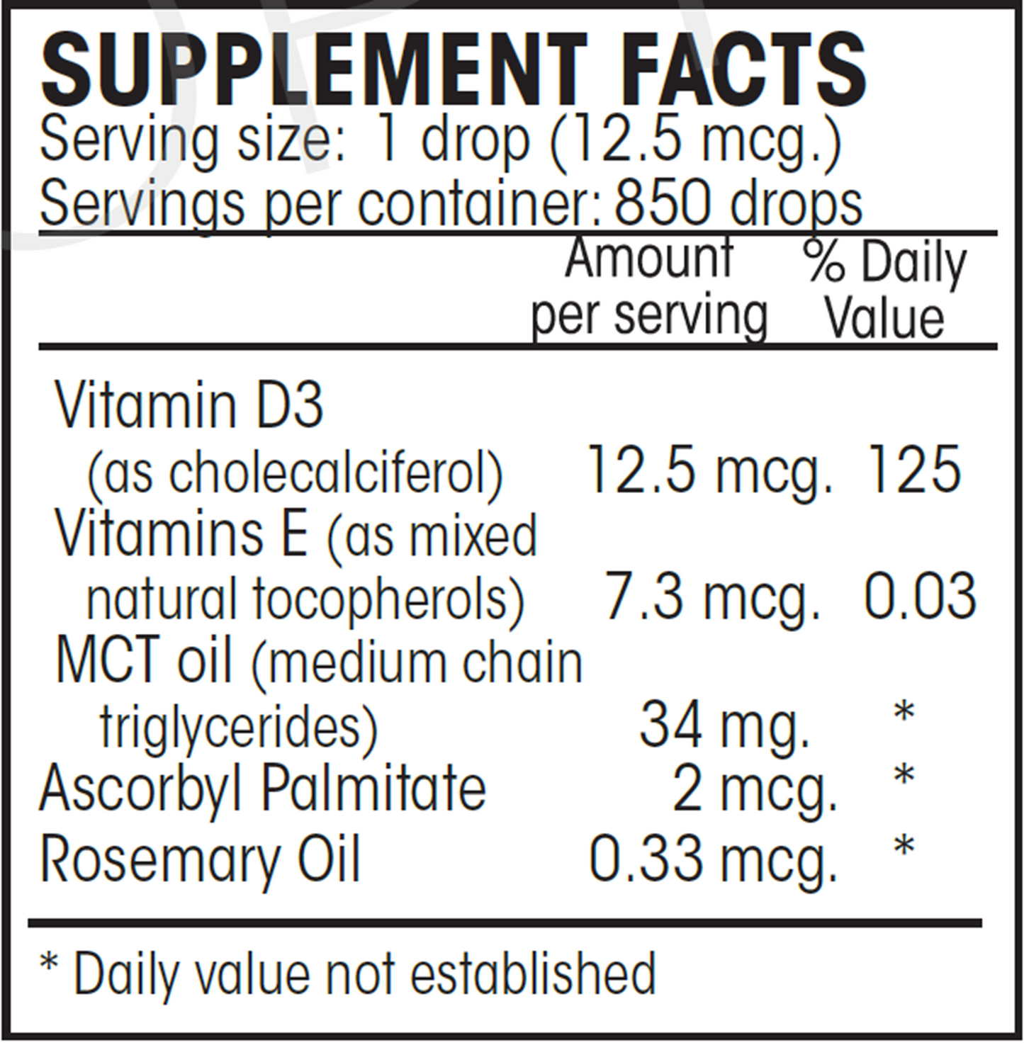 D3 Cell Guard Liquid 500 IU 30 ml