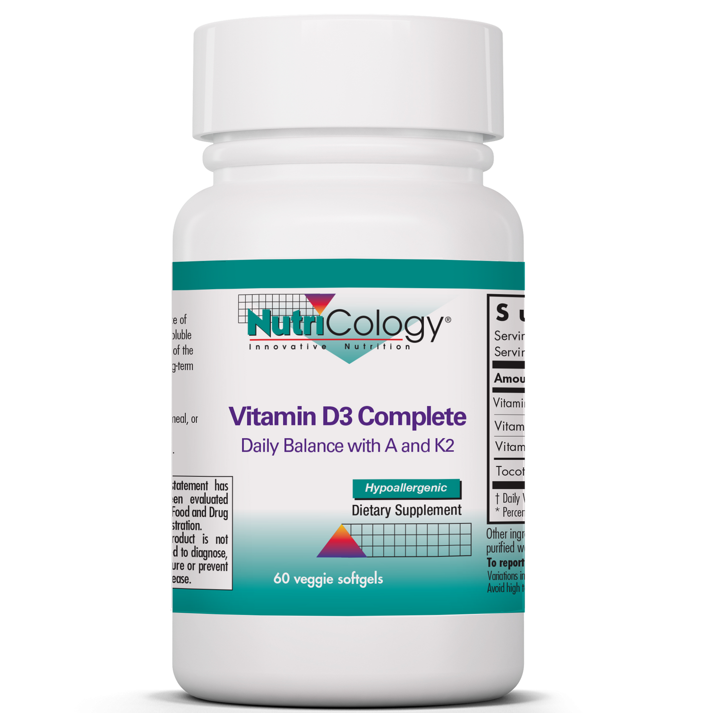 Vitamin D3 Complete Daily Balance with A and K2 60ct