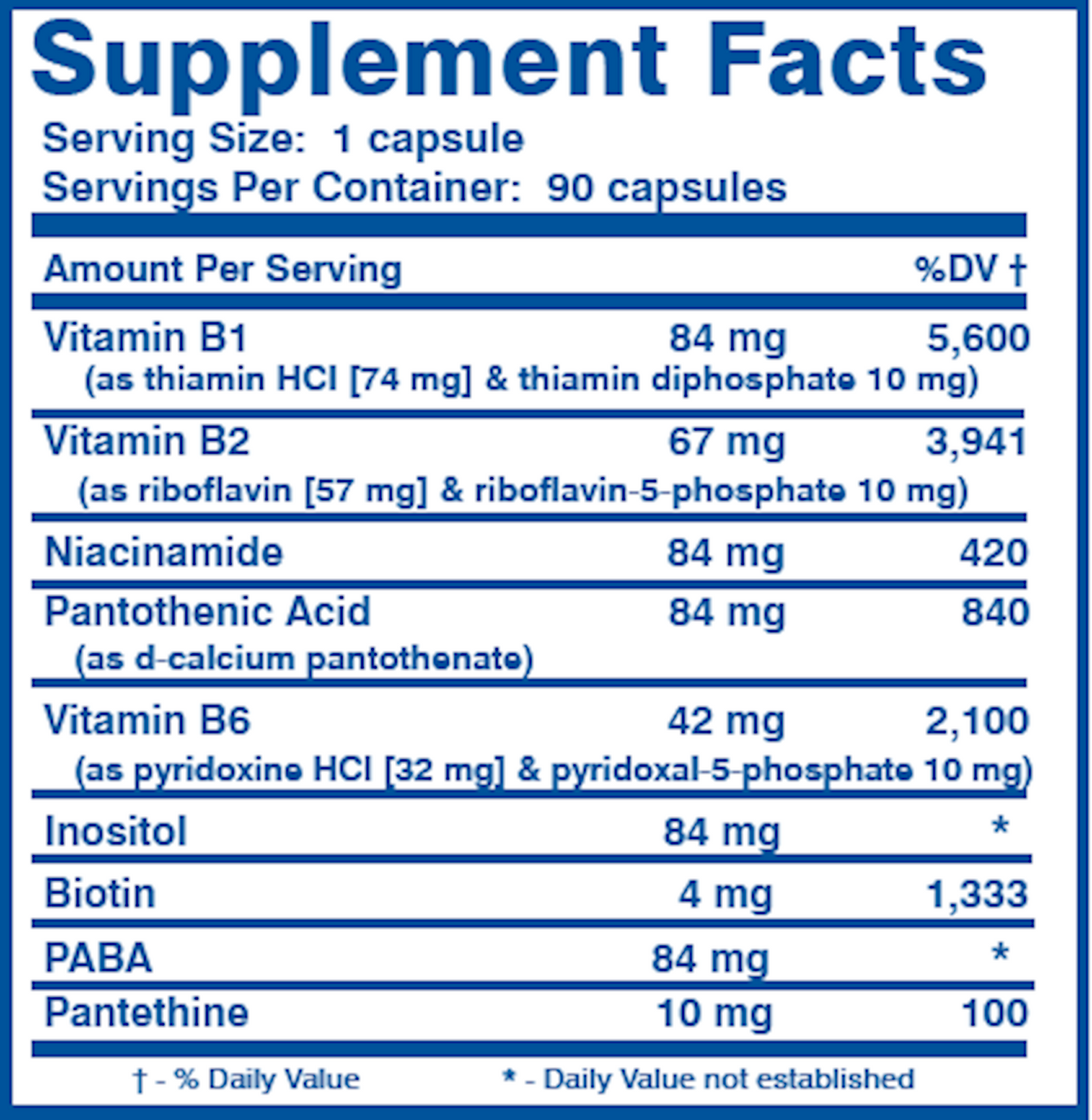 B Vitamins Hi Potency 90 caps