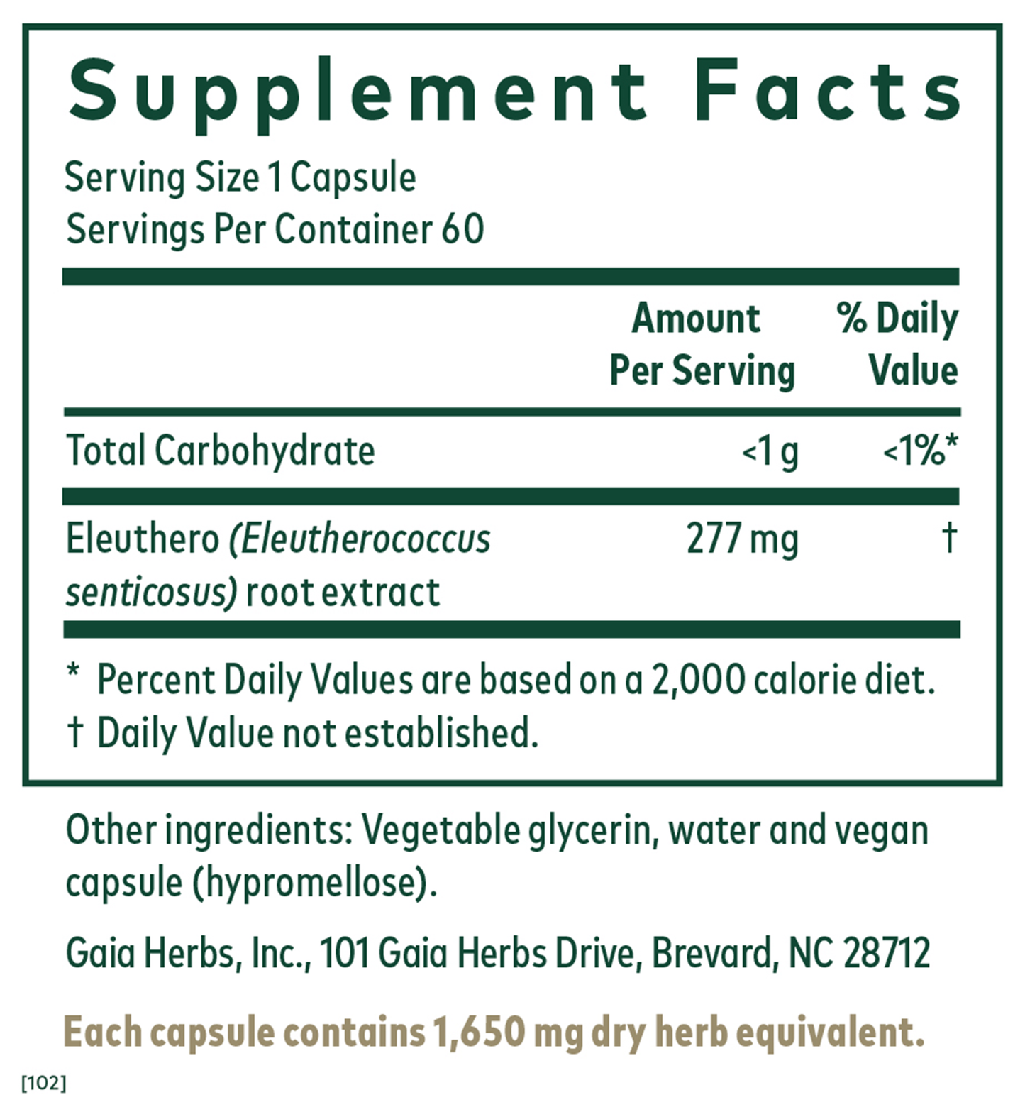 Eleuthero Root 60 lvcaps