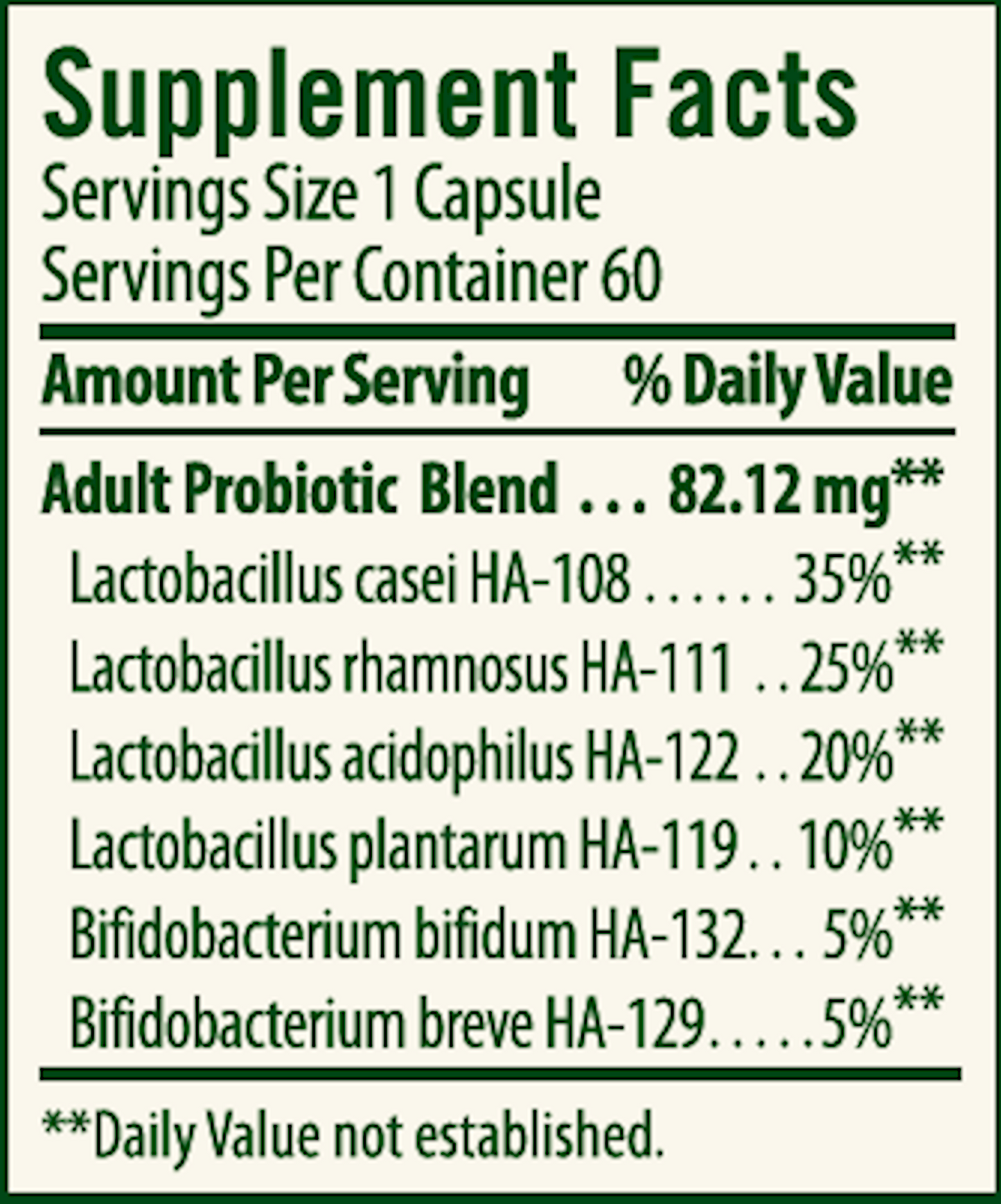 Adult's Blend Probiotic 60 caps