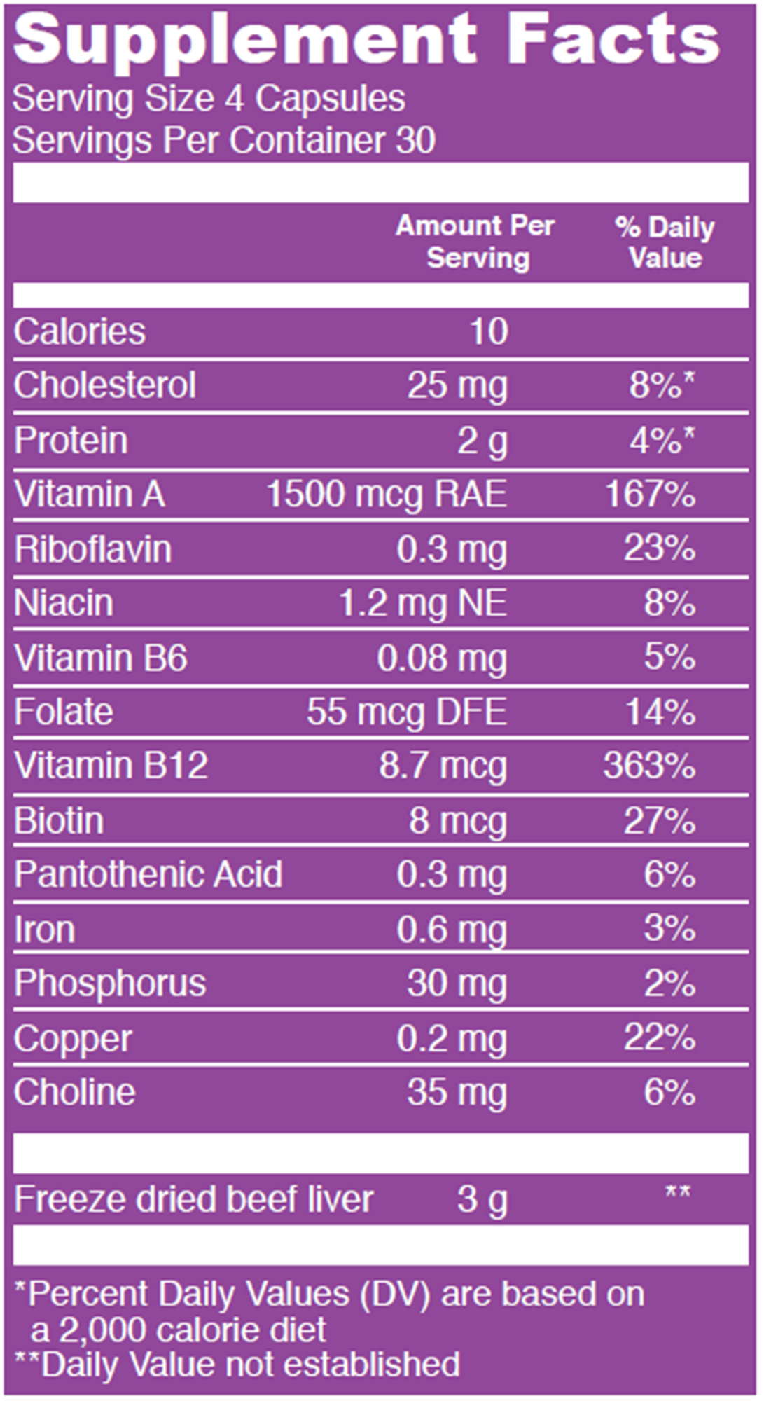 Beef Liver 120 capsules