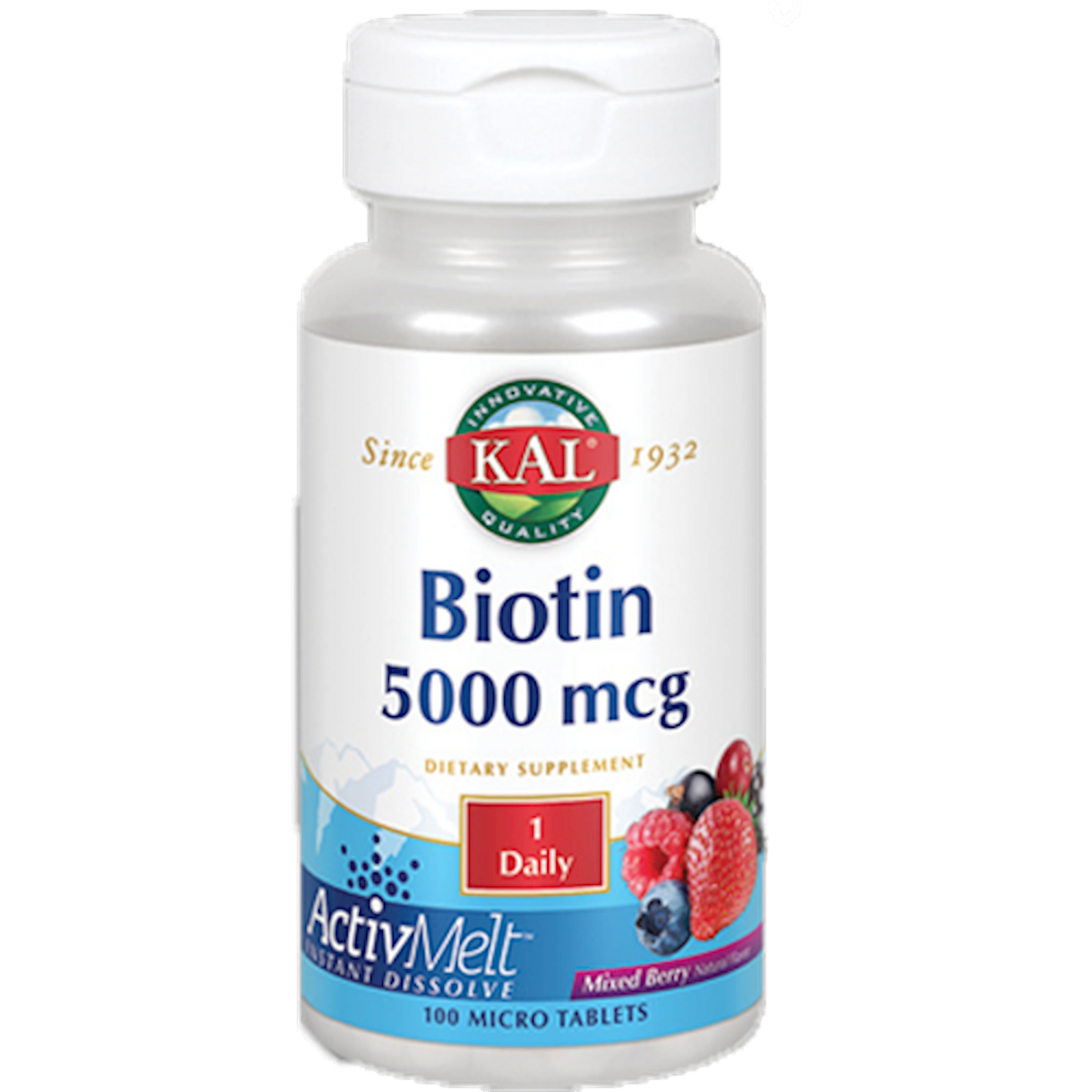 Biotin 5000 mcg Mixed Berry 100 tabs