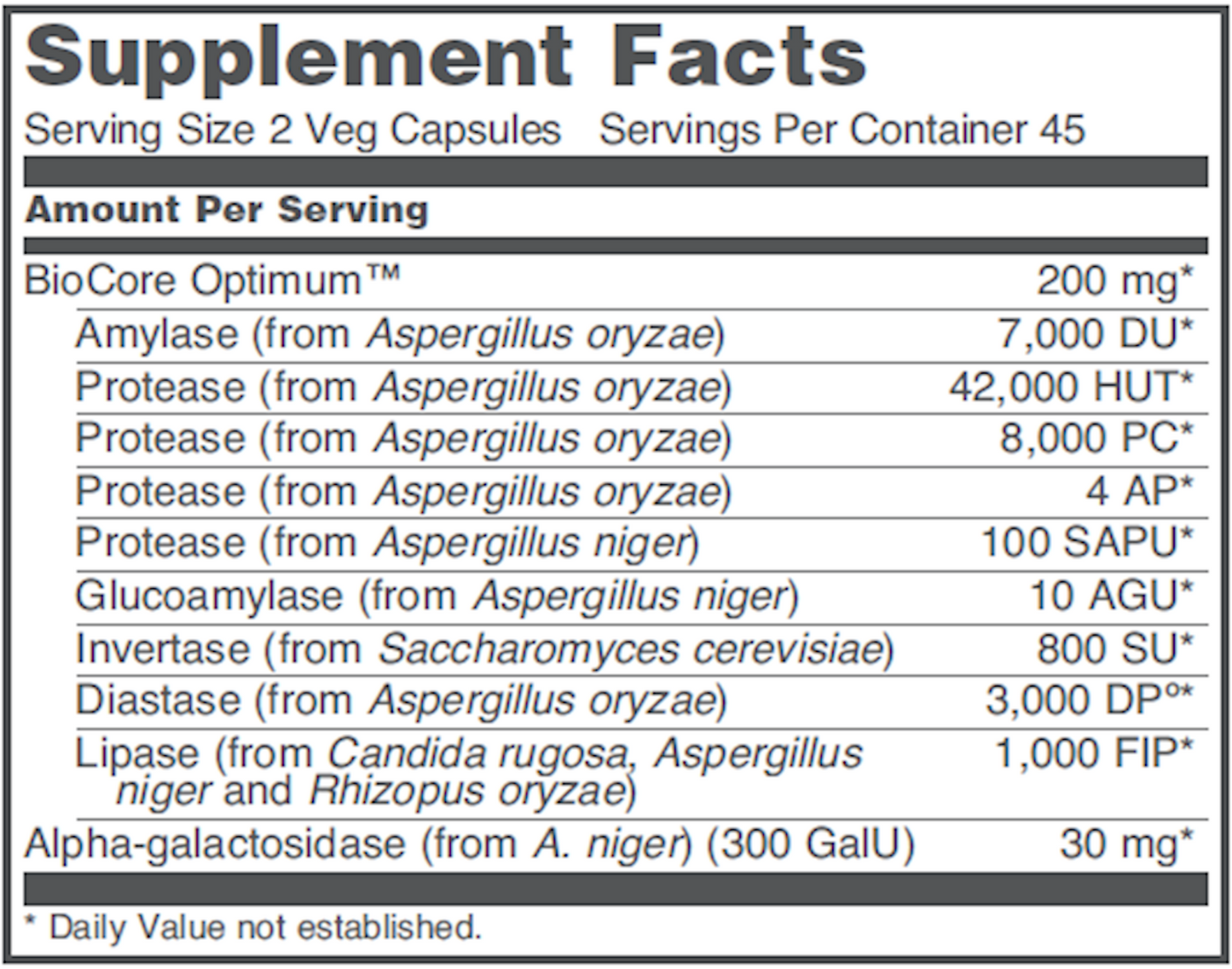 BioCore Enhanced Enzymes 90 vcaps