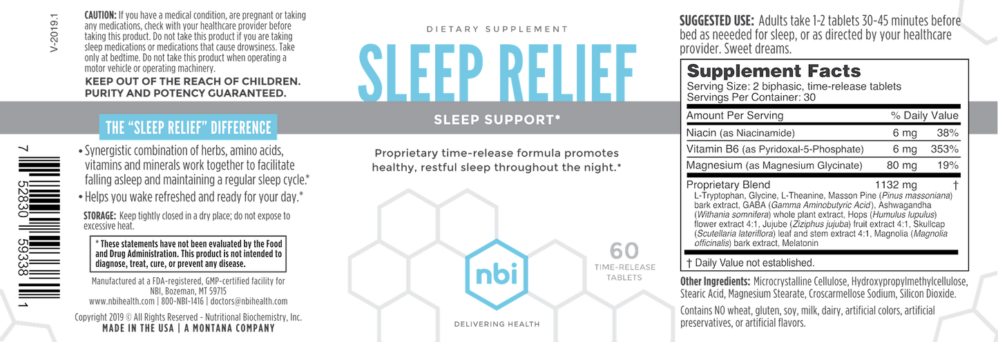 Sleep Relief 60 time-released tablets